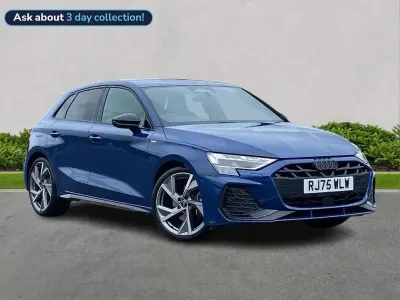 Used Audi A3 Black Edition 150 HP (110 kW) 2025 Blue Hatchback