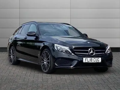 Used Mercedes C350 AMG Line Premium Plus 293 HP (215 kW) 2018 Obsidian black Estate