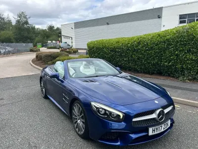 Used Mercedes SL400 AMG line 367 HP (269 kW) 2017 Blue Cabriolet