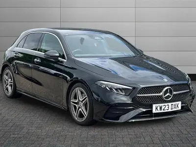 Used Mercedes A180 AMG Line Premium 136 HP (100 kW) 2023 Cosmos black Hatchback