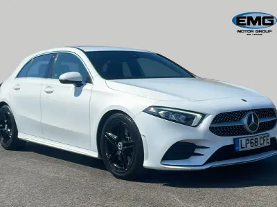 Used Mercedes A250 AMG line 224 HP (164 kW) 2019 White Hatchback