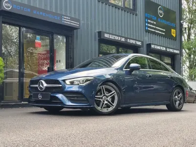 Used Mercedes CLA180 AMG line 136 HP (100 kW) 2019 Blue Sedan