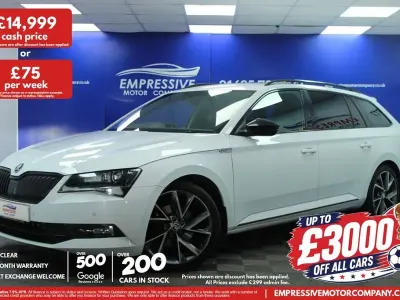 Used Skoda Superb SportLine 190 HP (139 kW) 2019 White Estate