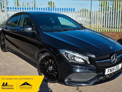Used Mercedes CLA200 AMG line 156 HP (114 kW) 2019 Black Coupe