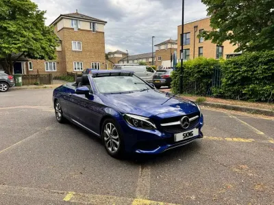 Used Mercedes C200 184 HP (135 kW) 2017 Blue Cabriolet