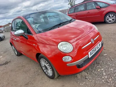 Used Fiat 500 Lounge 69 HP (50 kW) 2009 Red Cabriolet
