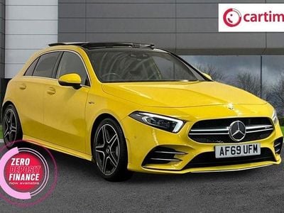 Yellow Used 2019 Mercedes A35 AMG Premium Plus Hatchback | £23,199 (Fair price)