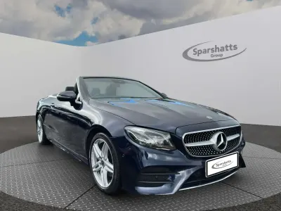 Used Mercedes E220 AMG Line Premium Plus 194 HP (142 kW) 2018 Blue Cabriolet