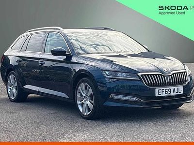 Used Skoda Superb SE L 147 HP (108 kW) 2020 Petrol blue metallic Estate