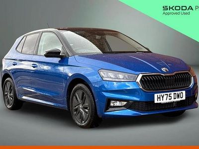 Used Skoda Fabia Design Edition 94 HP (69 kW) 2025 Race blue metallic black magic pearl effect Hatchback