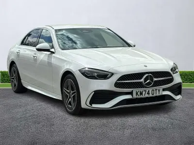 Used Mercedes C300e AMG line 313 HP (230 kW) 2024 White Sedan