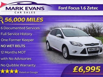 Used Ford Focus Zetec 2014 White Hatchback