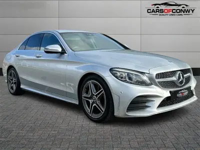 Used Mercedes C300 AMG line 245 HP (180 kW) 2019 Silver Sedan