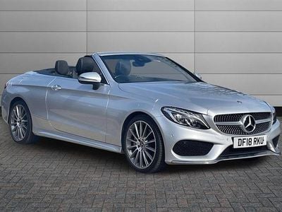Used Mercedes C250 AMG line 204 HP (150 kW) 2018 Iridium silver Cabriolet