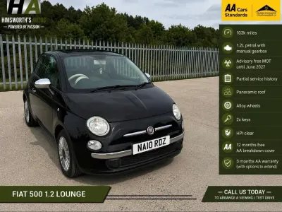Used Fiat 500 Lounge 69 HP (50 kW) 2010 Black Hatchback