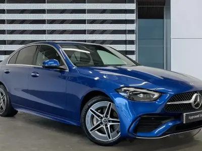 Used Mercedes C300e AMG Line Premium 313 HP (230 kW) 2025 Blue Sedan