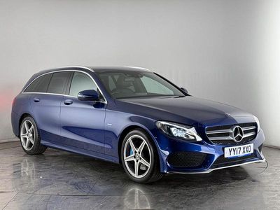Used Mercedes C350e AMG line 294 HP (216 kW) 2017 Blue Estate