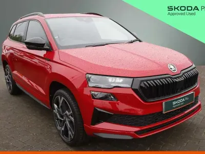 Used Skoda Karoq SportLine 150 HP (110 kW) 2025 Velvet red metallic SUV