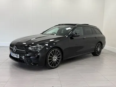 Used Mercedes E220 AMG line 194 HP (142 kW) 2021 Black Estate