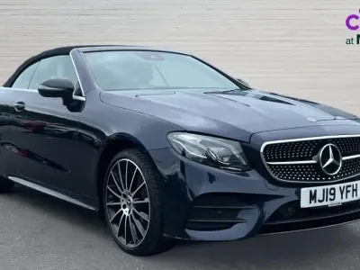Used Mercedes E220 AMG line 194 HP (142 kW) 2019 Blue Cabriolet