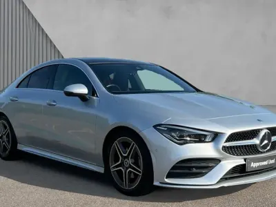 Used Mercedes CLA180 AMG Line Premium Plus 136 HP (100 kW) 2021 Iridium silver metallic Coupe
