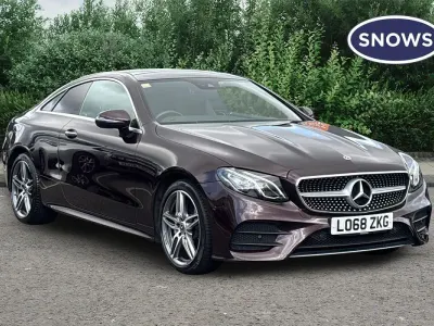 Used Mercedes E220 AMG line 194 HP (142 kW) 2018 Red Coupe