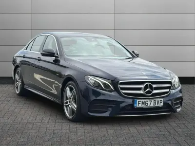 Used Mercedes E350 AMG line 295 HP (216 kW) 2018 Blue Sedan