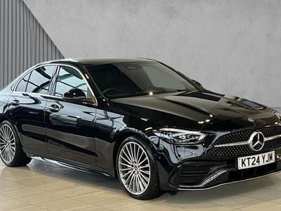 Obsidian black metallic Used 2024 Mercedes C220 AMG Line Premium Sedan | £34,980 (Expensive)