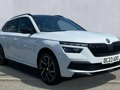 Used Skoda Kamiq Monte Carlo 150 HP (110 kW) 2023 Moon white metallic SUV
