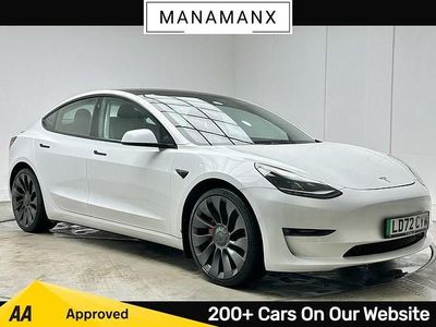 Pearl white Used 2022 Tesla Model 3 Performance Sedan | £24,690 (Fair price)