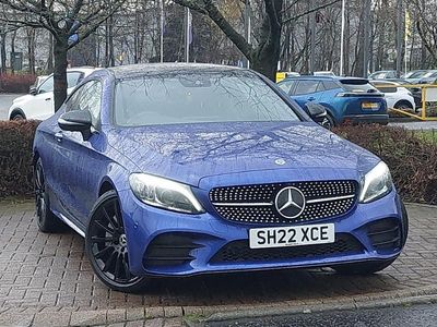 Used Mercedes C300e AMG line 258 HP (189 kW) 2022 Blue Coupe