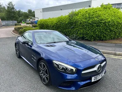 Used Mercedes SL500 AMG line 455 HP (334 kW) 2017 Blue Cabriolet