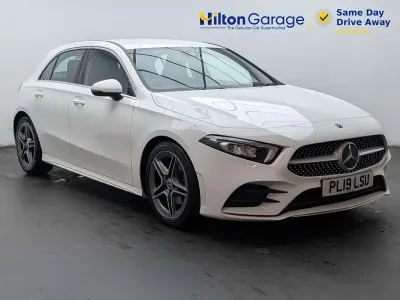 Used Mercedes A180 AMG line 136 HP (100 kW) 2019 White Hatchback