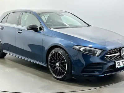Used Mercedes A250 AMG Line Premium Plus 218 HP (160 kW) 2022 Blue Hatchback