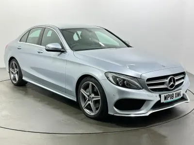 Used Mercedes C220 AMG line 170 HP (125 kW) 2018 Silver Sedan