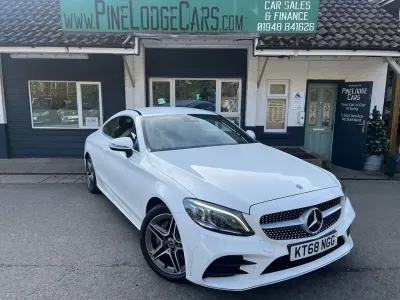 Begagnad Mercedes C200 AMG Line Premium 2018 Vit Sportkupé