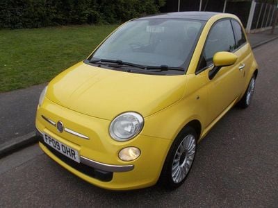 Used Fiat 500 Lounge 69 HP (50 kW) 2009 Yellow Cabriolet