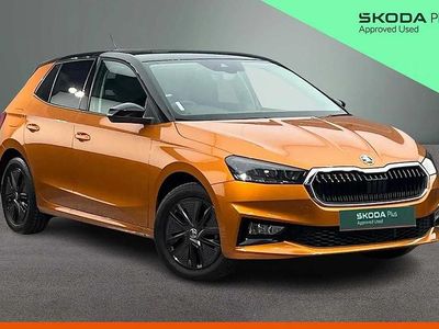 Used Skoda Fabia Design Edition 113 HP (83 kW) 2024 Phoenix orange metallic black magic pearl effect Hatchback
