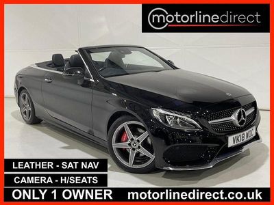 Black Used 2018 Mercedes C200 AMG line Cabriolet | £15,490 (Fair price)