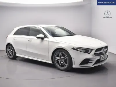 Used Mercedes A180 AMG line 136 HP (100 kW) 2021 White Hatchback