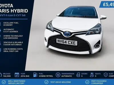 Used Toyota Yaris 101 HP (74 kW) 2014 White Hatchback