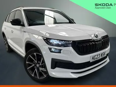 Used Skoda Kodiaq SportLine 140 HP (102 kW) 2023 Moon white metallic SUV
