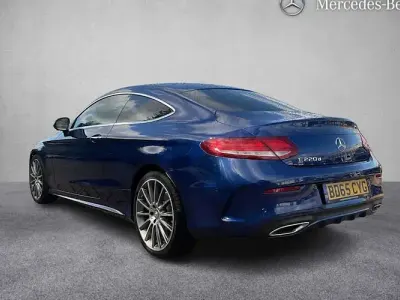 Used Mercedes C220 AMG line 170 HP (125 kW) 2016 Blue Coupe