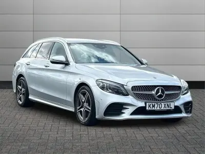 Used Mercedes C300 AMG line 254 HP (186 kW) 2020 Silver Estate