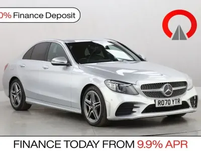Używany Mercedes C220 AMG line 194 KM (142 kW) 2020 Srebrny Sedan/Limuzyna