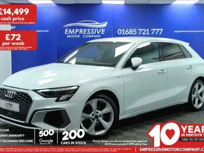 Used Audi A3 Sportback S-Line 150 HP (110 kW) 2022 White Hatchback