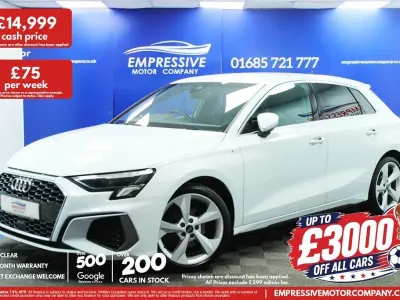 Used Audi A3 Sportback S-Line 150 HP (110 kW) 2022 White Hatchback