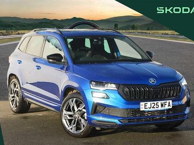 Race blue metallic Used 2025 Skoda Karoq SportLine SUV | £31,495 (A bit pricey)
