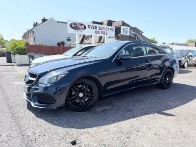 Used Mercedes E220 AMG line 174 HP (127 kW) 2015 Blue Coupe