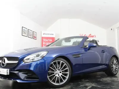 Used Mercedes SLC300 AMG line 245 HP (180 kW) 2016 Blue Cabriolet